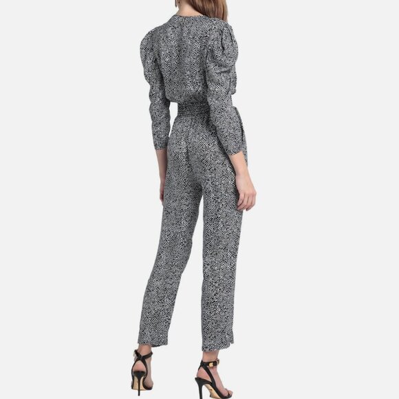 Maje Womens Pomela Animal Print Jumpsuit Size 4 - Picture 2 of 10